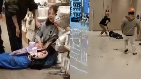 深圳万丰海岸城-行凶男商场内无差别挥刀-1人割喉命危4人受伤-捅人事件